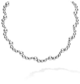 LAGOS Caviar Bubbly Silver Beaded Scalloped Necklace