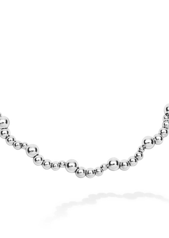 LAGOS Caviar Bubbly Silver Beaded Scalloped Necklace