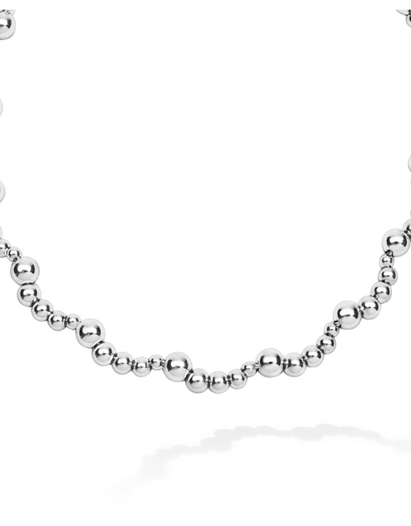 LAGOS Caviar Bubbly Silver Beaded Scalloped Necklace