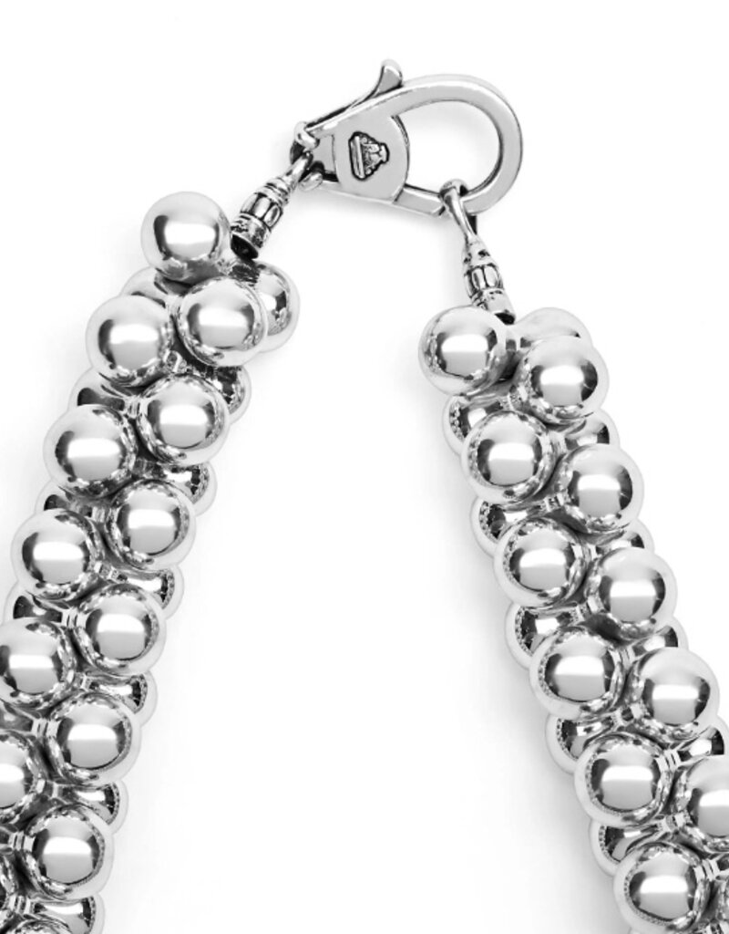 LAGOS Caviar Bubbly Silver Beaded Statement Necklace