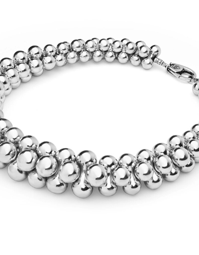 LAGOS Caviar Bubbly Silver Beaded Statement Necklace