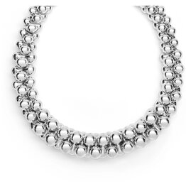LAGOS Caviar Bubbly Silver Beaded Statement Necklace