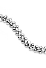 LAGOS Caviar Bubbly Silver Three Row Beaded Statement Bracelet