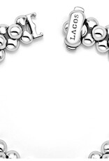 LAGOS Caviar Bubbly Silver Three Row Beaded Statement Bracelet