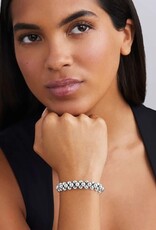 LAGOS Caviar Bubbly Silver Three Row Beaded Statement Bracelet