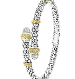 LAGOS Caviar Lux Two-Tone Caviar Diamond Versa Bypass Bracelet