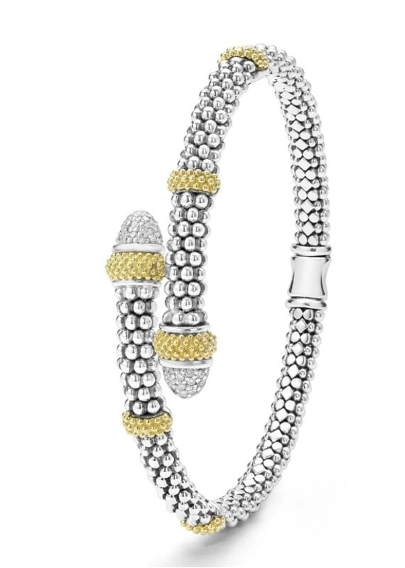 LAGOS Caviar Lux Two-Tone Caviar Diamond Versa Bypass Bracelet