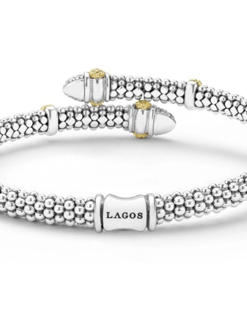 LAGOS Caviar Lux Two-Tone Caviar Diamond Versa Bypass Bracelet
