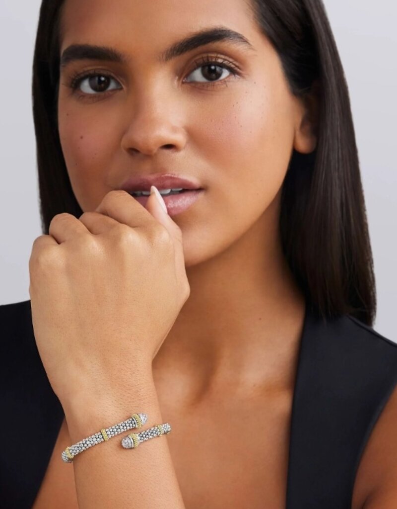 LAGOS Caviar Lux Two-Tone Caviar Diamond Versa Bypass Bracelet