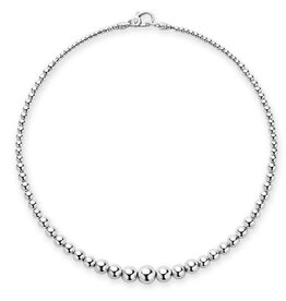 LAGOS Caviar Bubbly Petite Silver Graduated Bead Necklace
