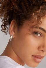 LAGOS Signature Caviar Two-Tone Caviar Beaded Diamond Hoop Earrings