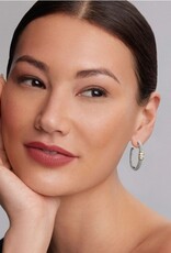 LAGOS Signature Caviar Two-Tone Caviar Beaded Diamond Hoop Earrings