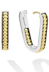 LAGOS Signature Caviar Two-Tone Linear Hoop Earrings