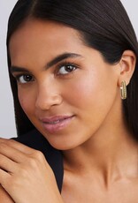 LAGOS Signature Caviar Two-Tone Linear Hoop Earrings