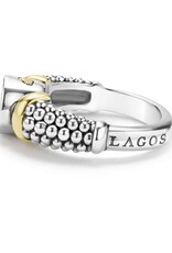LAGOS Signature Caviar Two-Tone Diamond Circle Caviar Ring