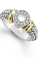 LAGOS Signature Caviar Two-Tone Diamond Circle Caviar Ring