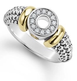 LAGOS Signature Caviar Two-Tone Diamond Circle Caviar Ring