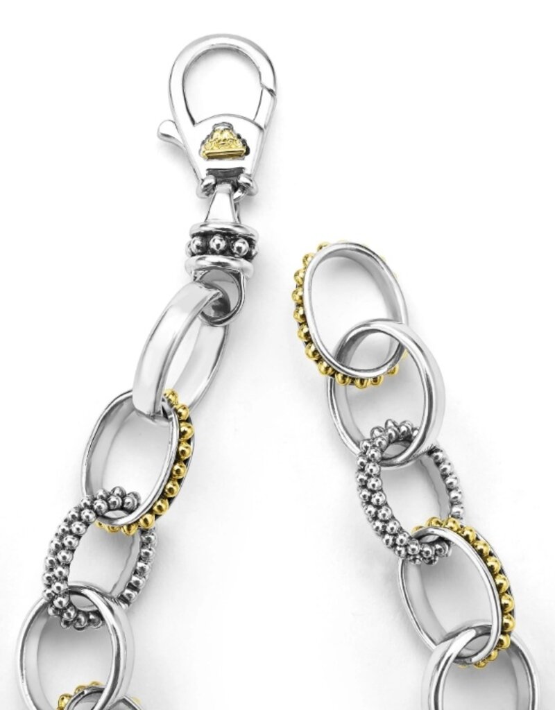 LAGOS Signature Caviar Large Two-Tone Caviar Link Bracelet