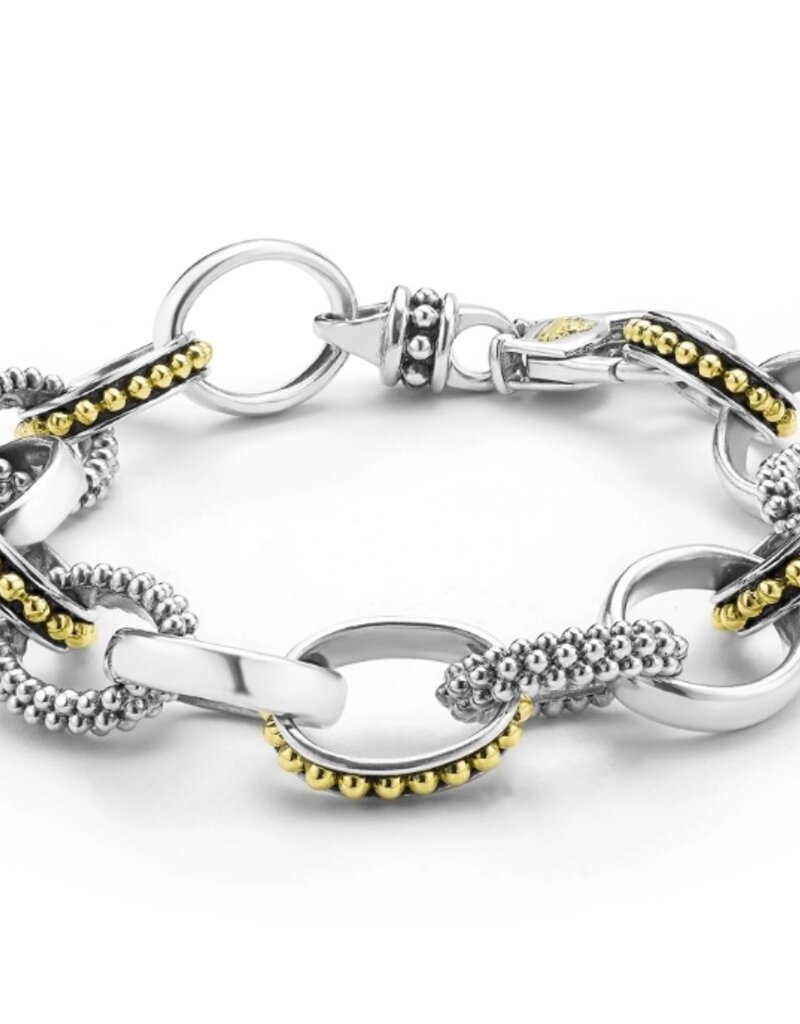 LAGOS Signature Caviar Large Two-Tone Caviar Link Bracelet
