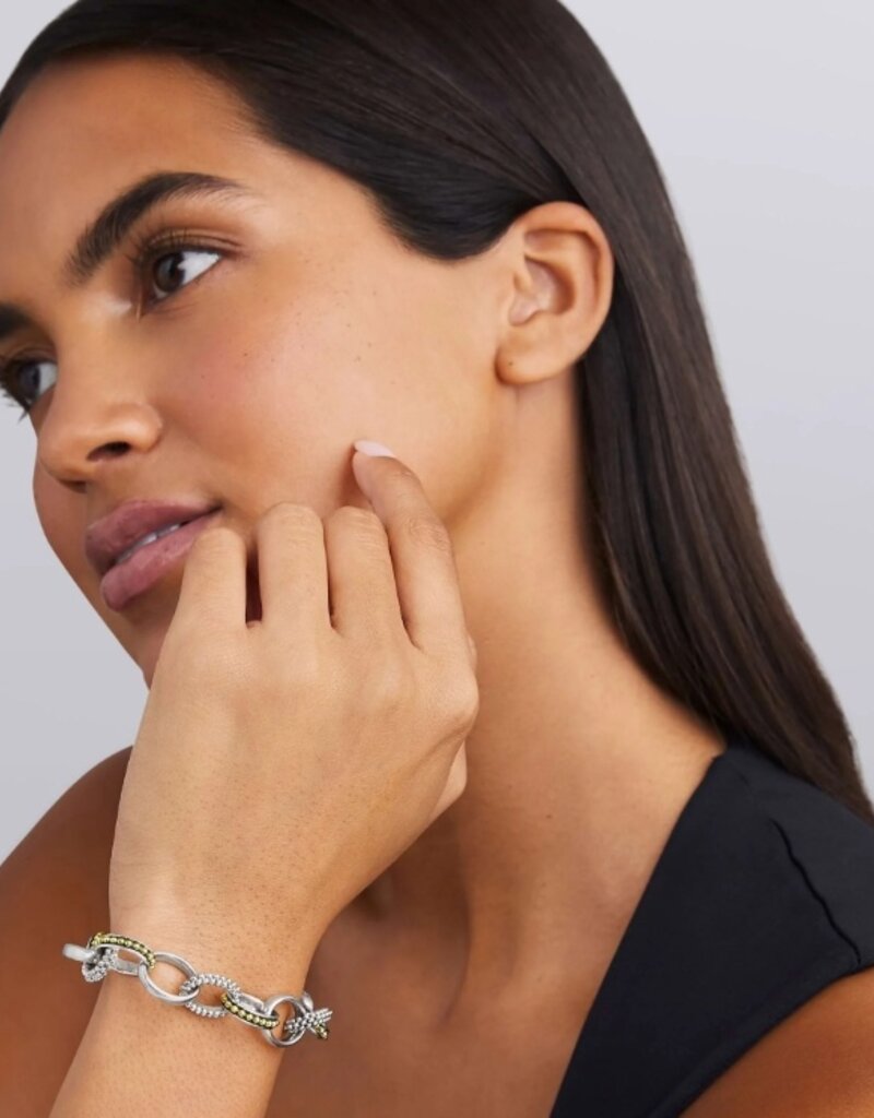 LAGOS Signature Caviar Large Two-Tone Caviar Link Bracelet