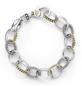 LAGOS Signature Caviar Large Two-Tone Caviar Link Bracelet