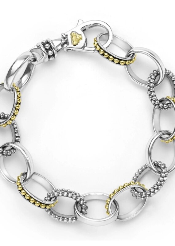 LAGOS Signature Caviar Large Two-Tone Caviar Link Bracelet
