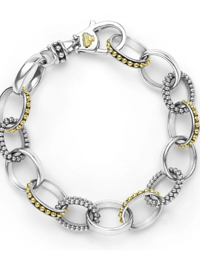 LAGOS Signature Caviar Large Two-Tone Caviar Link Bracelet