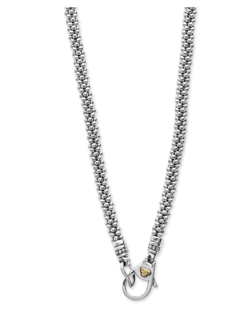 LAGOS Black Caviar Two-Tone Black Ceramic Caviar Diamond Necklace