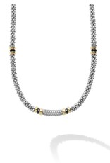 LAGOS Black Caviar Two-Tone Black Ceramic Caviar Diamond Necklace