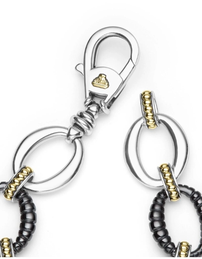 LAGOS Black Caviar Two-Tone Black Ceramic Link Bracelet