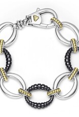 LAGOS Black Caviar Two-Tone Black Ceramic Link Bracelet