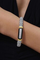 LAGOS Black Caviar Two-Tone Black Ceramic Diamond Caviar Bracelet | 9mm