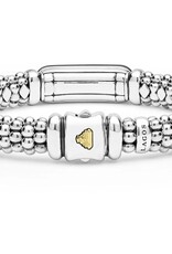 LAGOS Black Caviar Two-Tone Black Ceramic Diamond Caviar Bracelet | 9mm