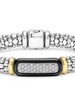 LAGOS Black Caviar Two-Tone Black Ceramic Diamond Caviar Bracelet | 9mm