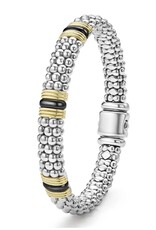 LAGOS Black Caviar Two-Tone Black Ceramic Station Bracelet | 9mm