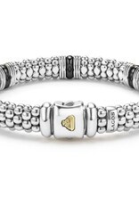 LAGOS Black Caviar Two-Tone Black Ceramic Station Bracelet | 9mm