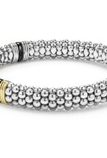 LAGOS Black Caviar Two-Tone Black Ceramic Station Bracelet | 9mm