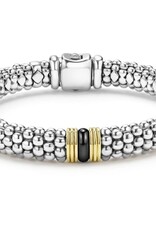 LAGOS Black Caviar Two-Tone Black Ceramic Station Bracelet | 9mm