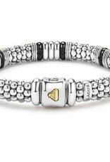 LAGOS Black Caviar Two-Tone Black Ceramic Station Diamond Bracelet | 9mm