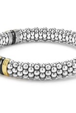 LAGOS Black Caviar Two-Tone Black Ceramic Station Diamond Bracelet | 9mm