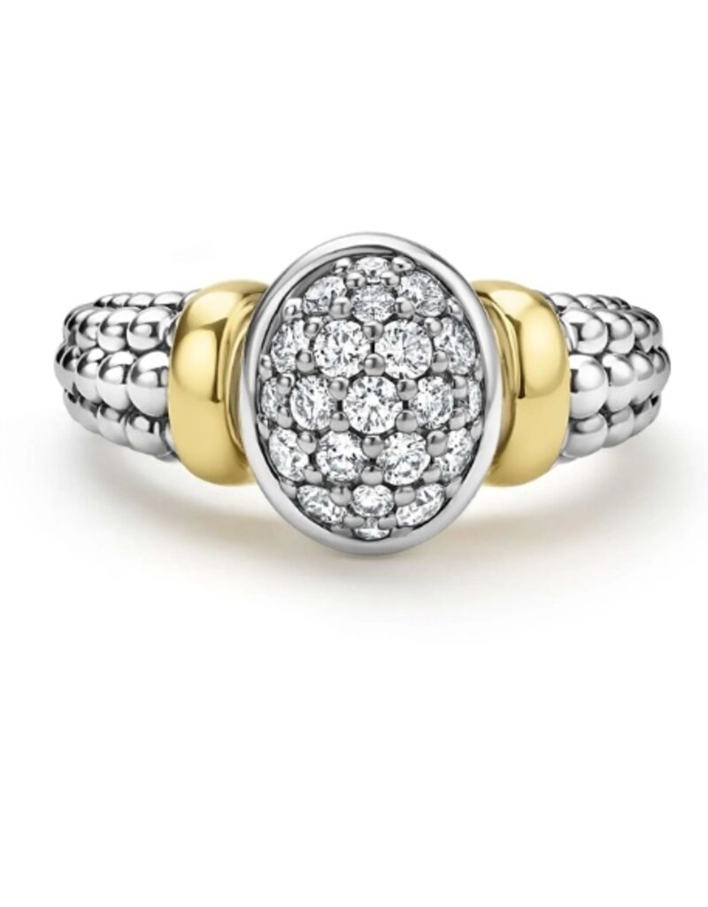 LAGOS Signature Caviar Two-Tone Oval Caviar Diamond Ring