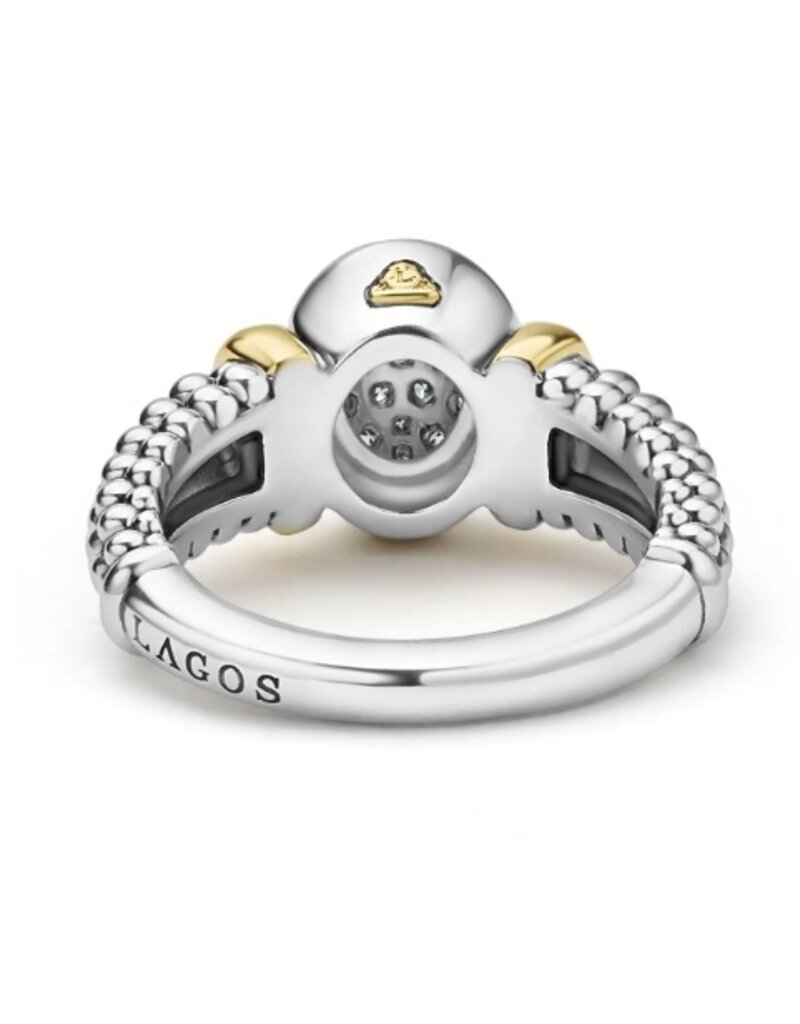 LAGOS Signature Caviar Two-Tone Oval Caviar Diamond Ring