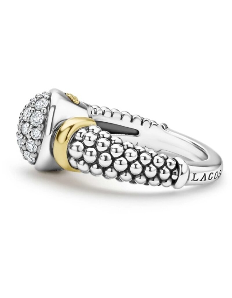 LAGOS Signature Caviar Two-Tone Oval Caviar Diamond Ring