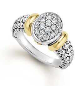 LAGOS Signature Caviar Two-Tone Oval Caviar Diamond Ring