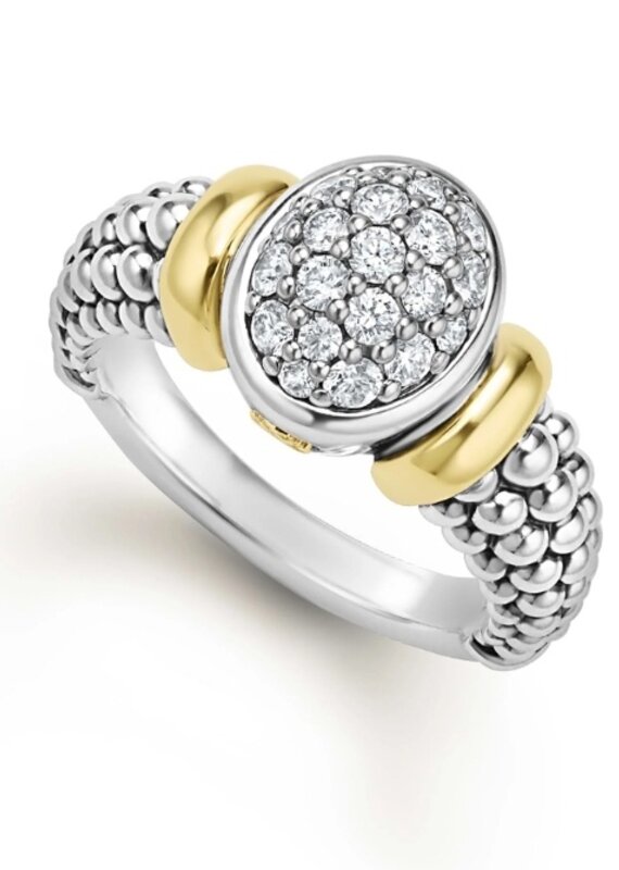 LAGOS Signature Caviar Two-Tone Oval Caviar Diamond Ring