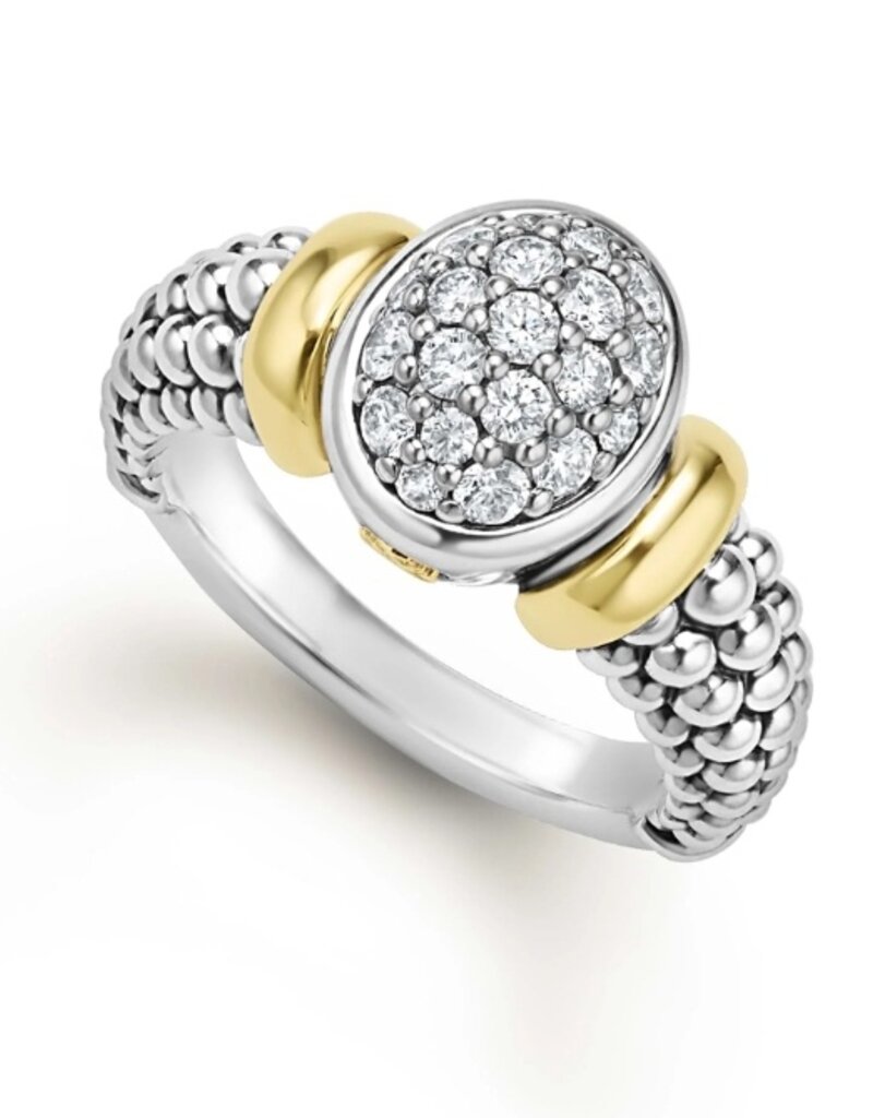 LAGOS Signature Caviar Two-Tone Oval Caviar Diamond Ring