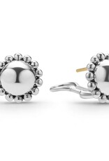 LAGOS Caviar Bubbly Silver Round Omega Clip Earrings