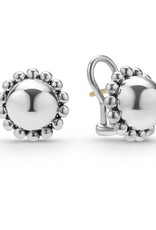 LAGOS Caviar Bubbly Silver Round Omega Clip Earrings