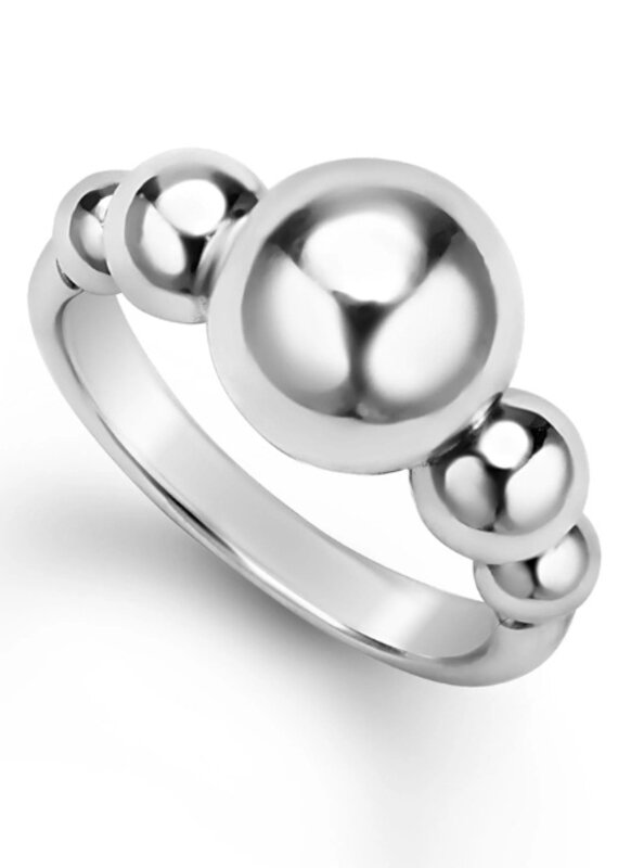 LAGOS Caviar Bubbly Silver Beaded Ring