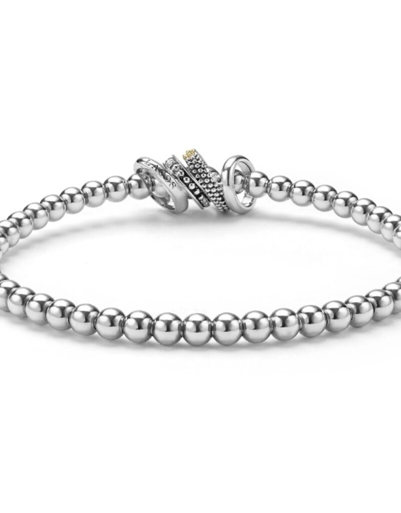 LAGOS Caviar Lux Two-Tone Four Ring Diamond Stretch Bracelet